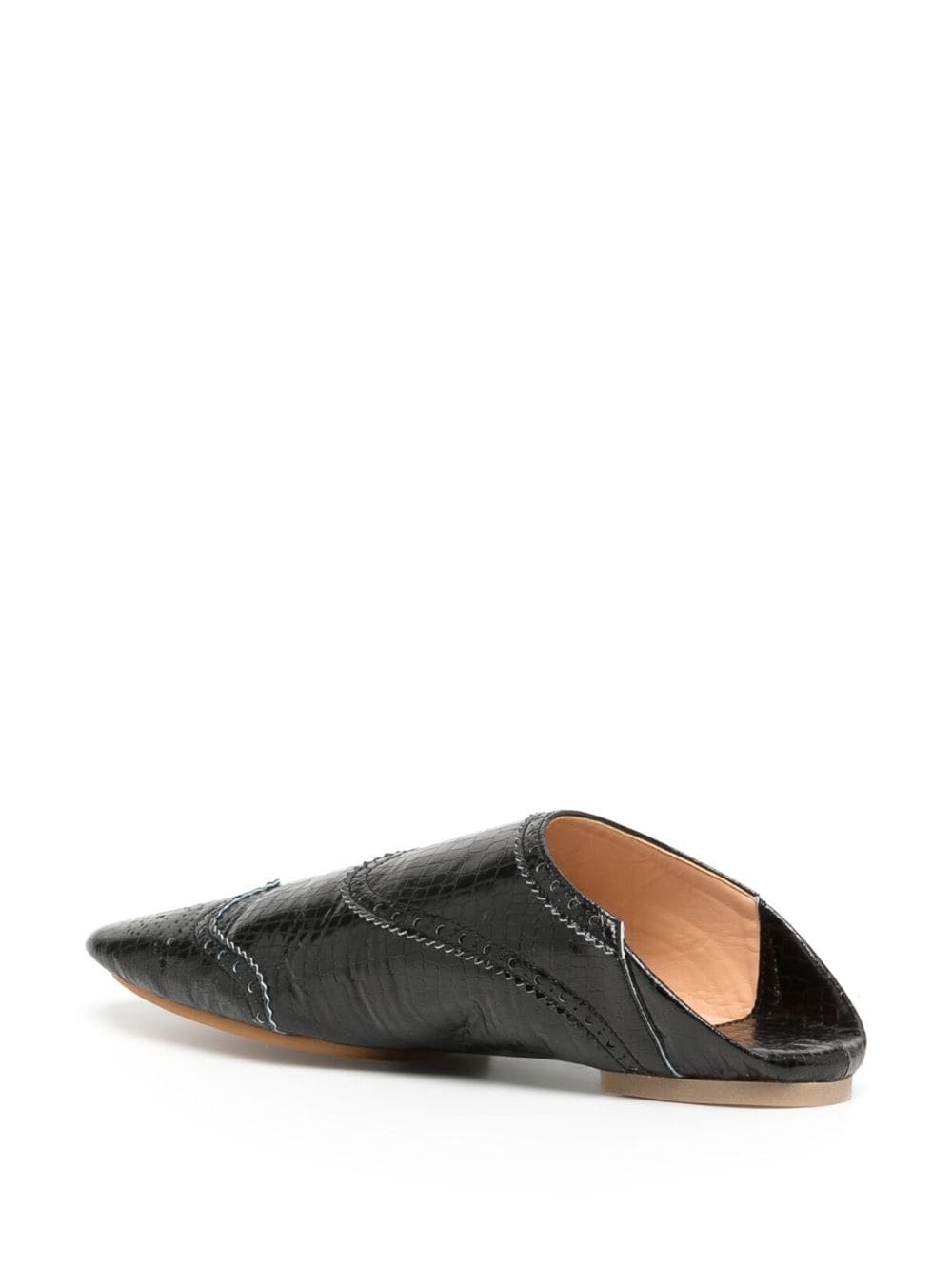 Shop Comme Des Garçons Tao Western-style Leather Slippers In Black