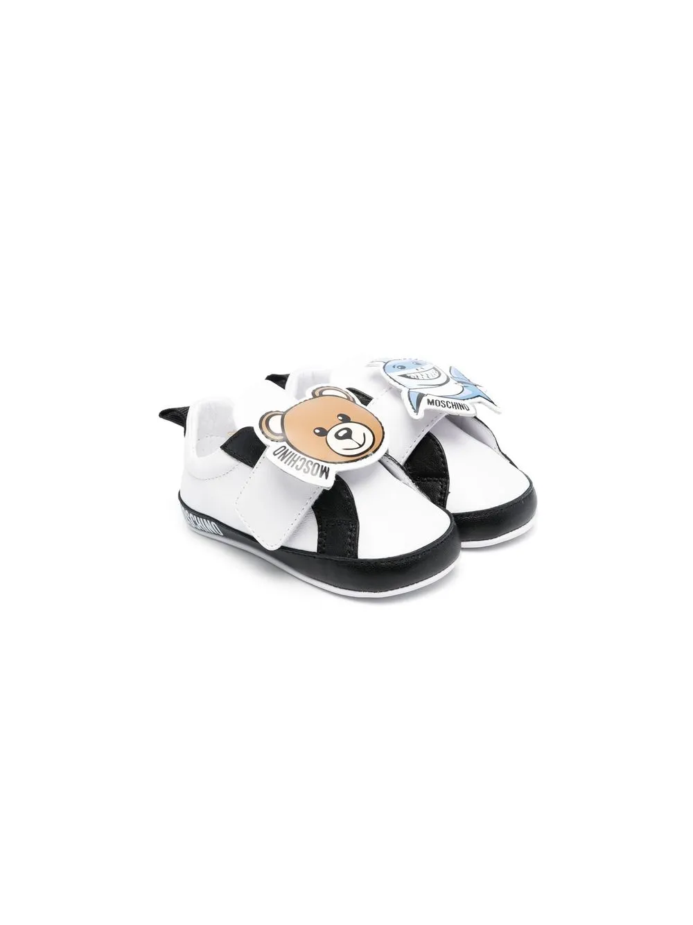 

Moschino Kids tenis con parche del logo - Blanco