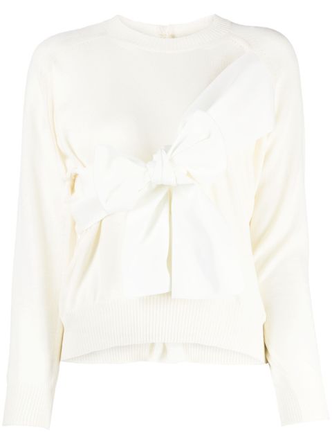 Comme des Garçons TAO Bow-appliqué knitted top