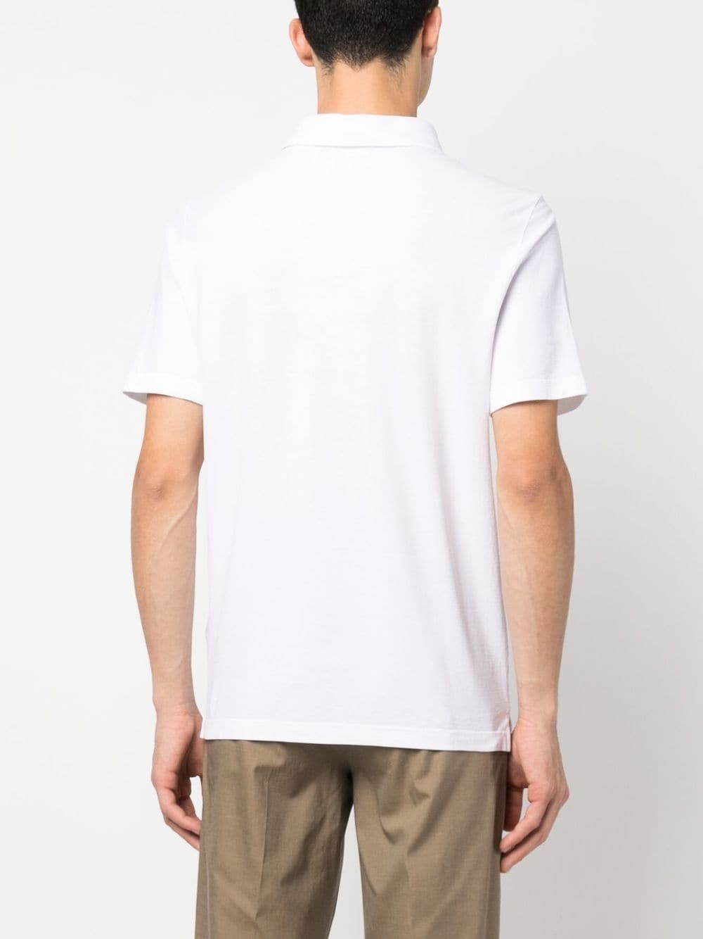 Shop Lardini Spread-collar Polo Shirt In 白色