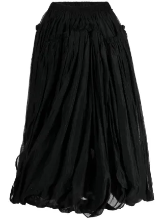 Comme Des Garçons TAO Draped Full Midi Skirt | Black | FARFETCH