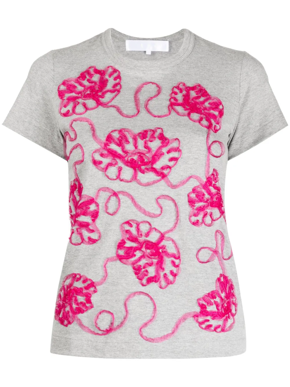 Comme des Garçons TAO floral-appliqué cotton T-shirt - Grey
