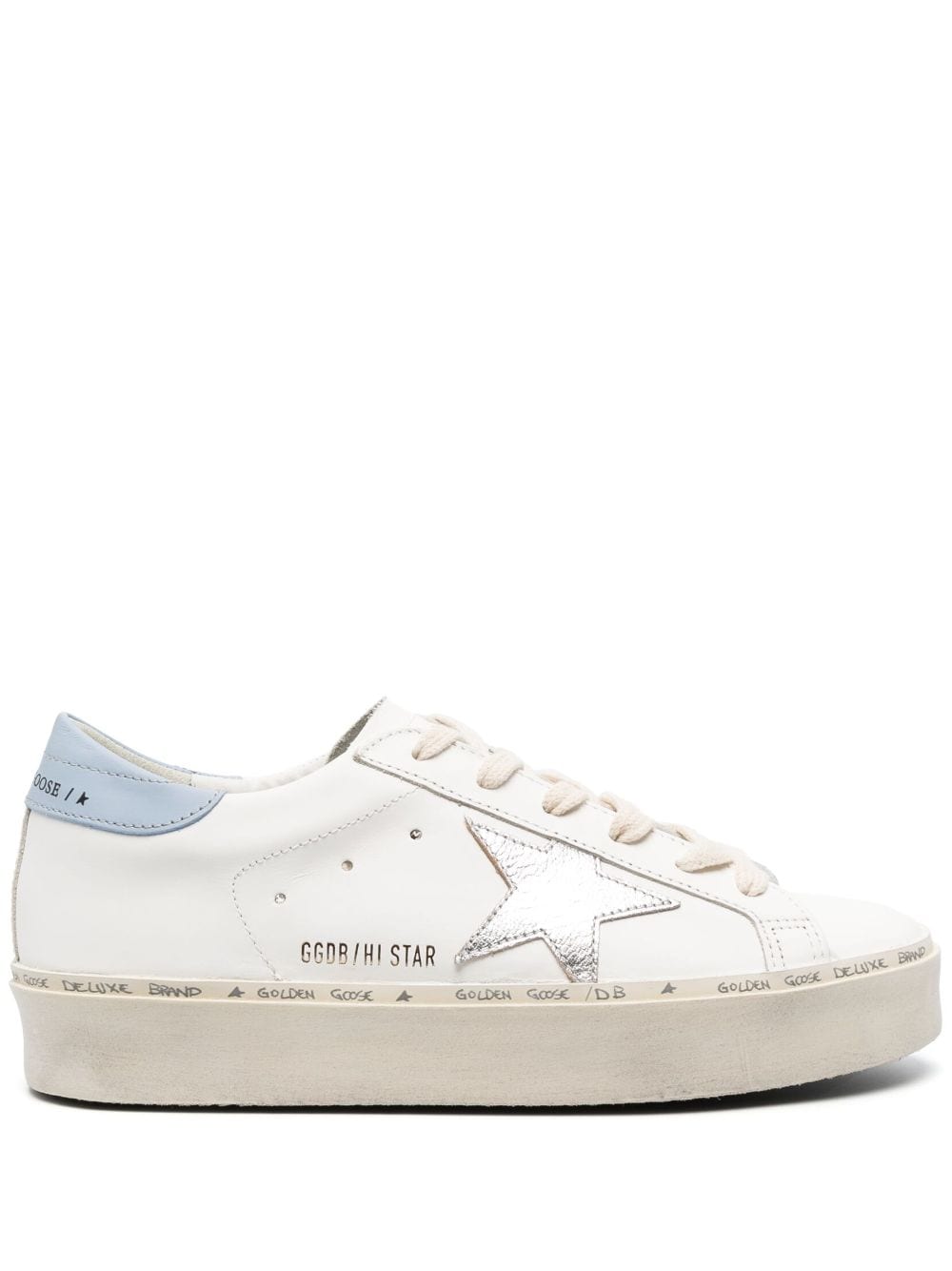 Golden Goose Hi Star Low-top Sneakers In White Silver