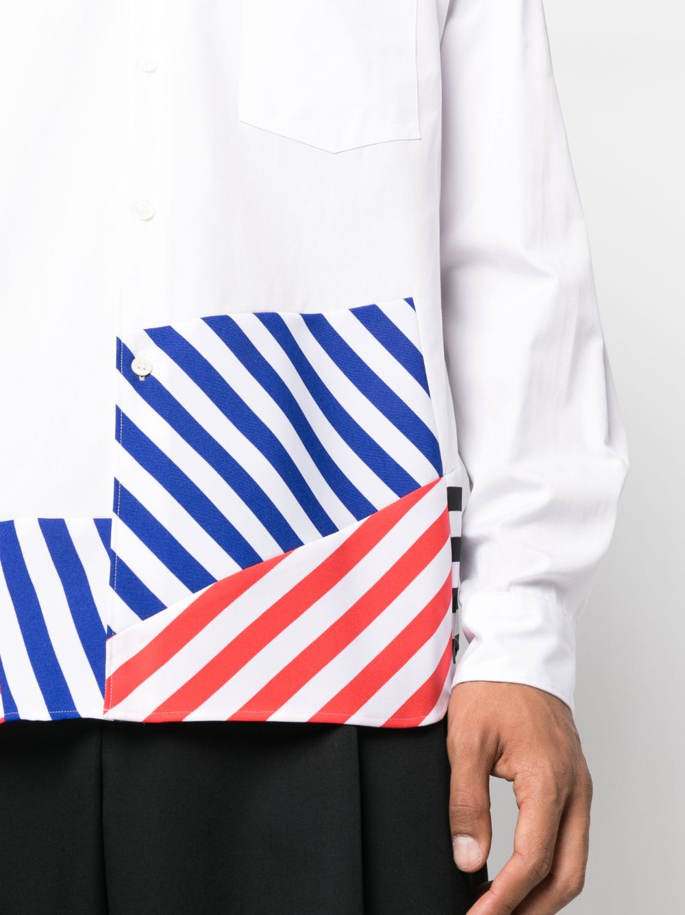 Shop Comme Des Garçons Homme Deux Striped Cotton Shirt In White