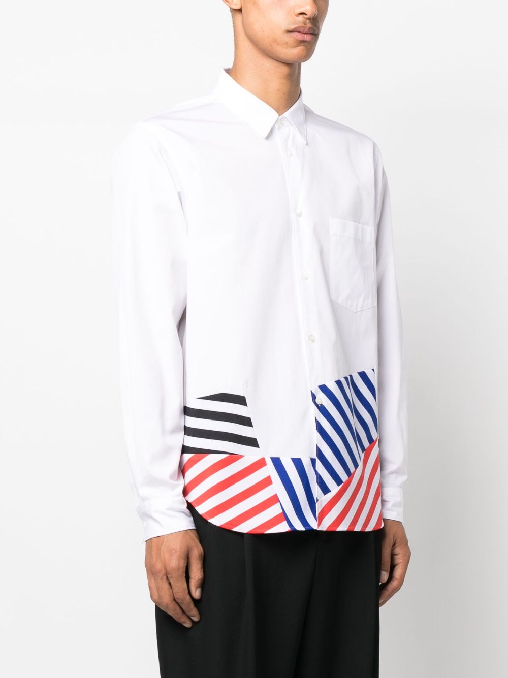 Shop Comme Des Garçons Homme Deux Striped Cotton Shirt In White