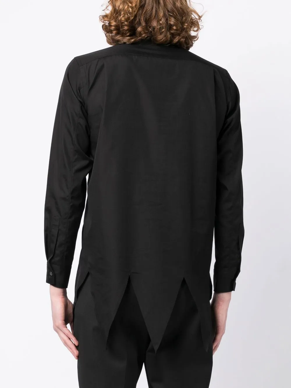 Shop Comme Des Garçons Homme Deux Asymmetric Cotton Shirt In Schwarz