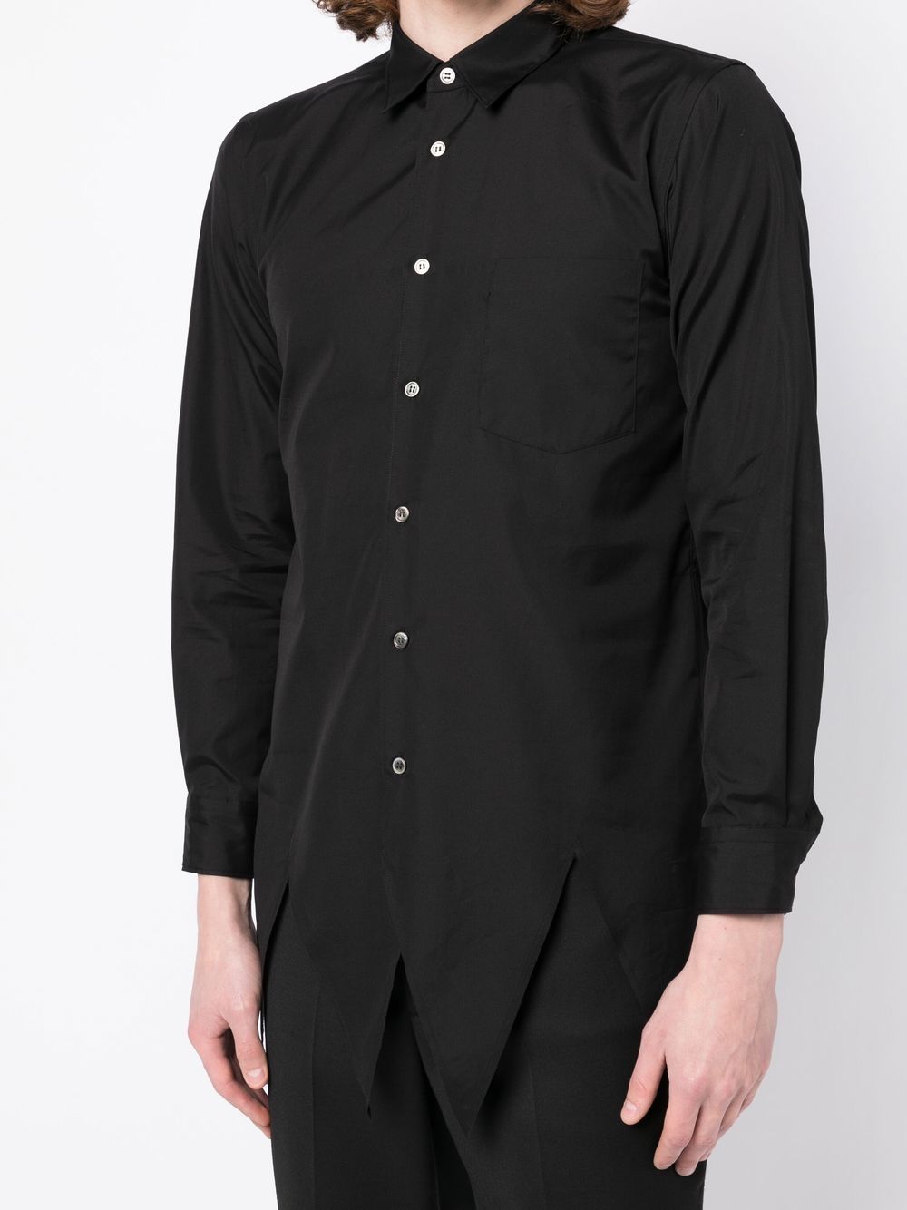 Shop Comme Des Garçons Homme Deux Asymmetric Cotton Shirt In Schwarz