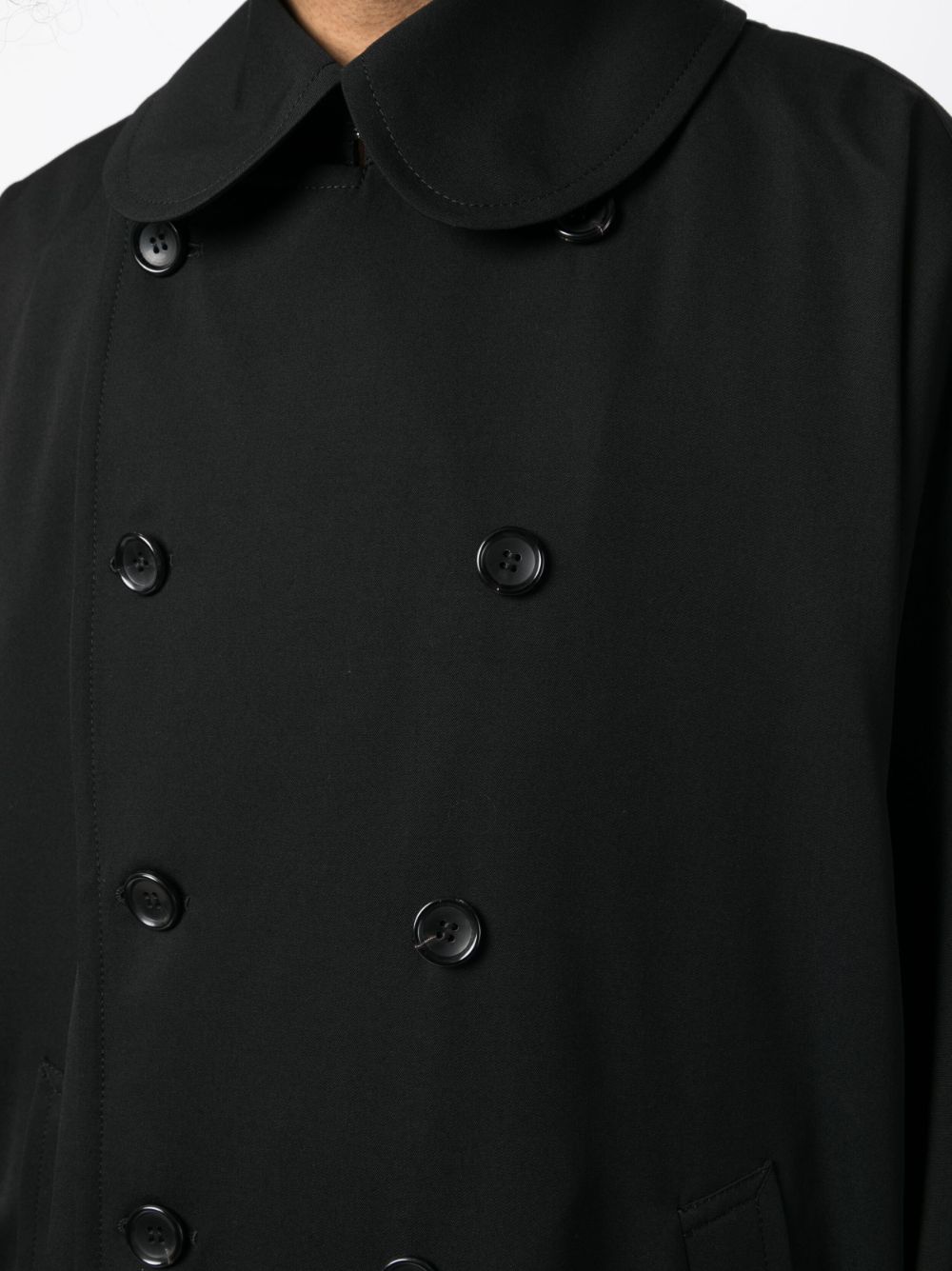 Shop Comme Des Garçons Homme Deux Double-breasted Wool Coat In Black