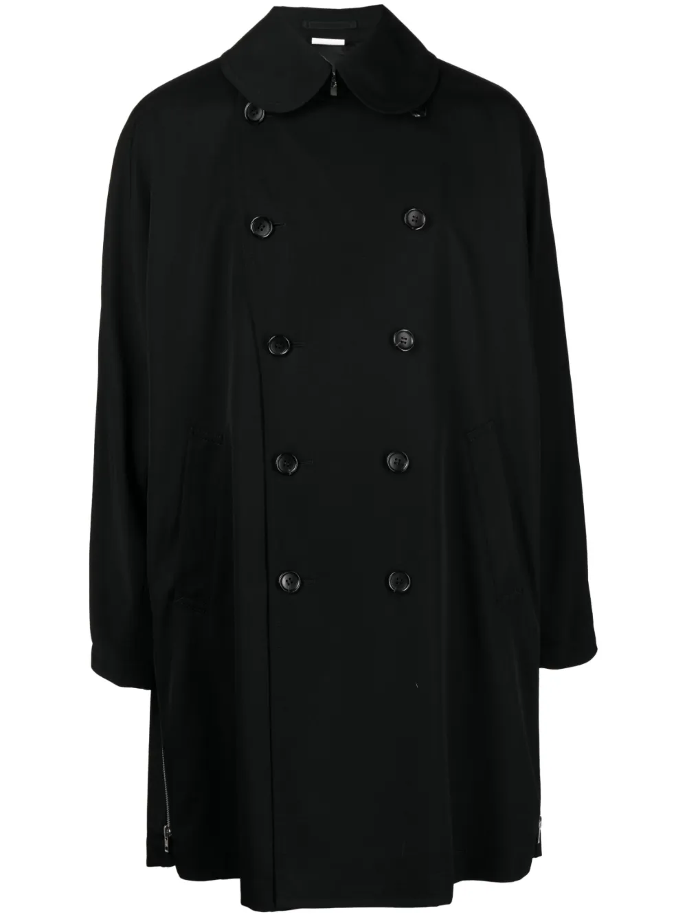 Comme Des Garçons Homme Deux 拉链细节双排扣外套 In Black