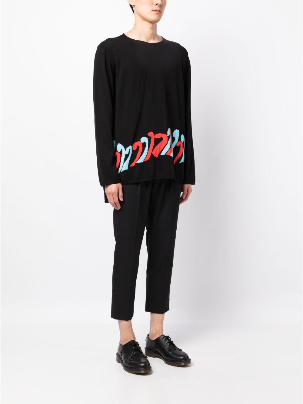 Shop Comme Des Garçons Homme Deux Graphic-print Wool Sweatshirt In Black