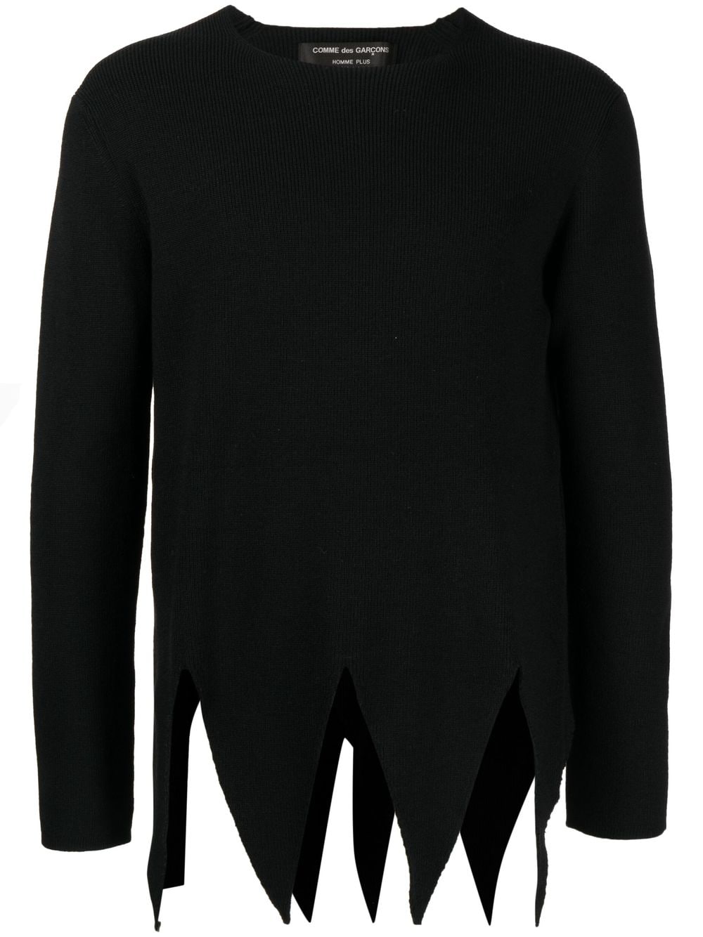 Comme Des Garçons Homme Plus ribbed-knit asymmetric jumper - Black