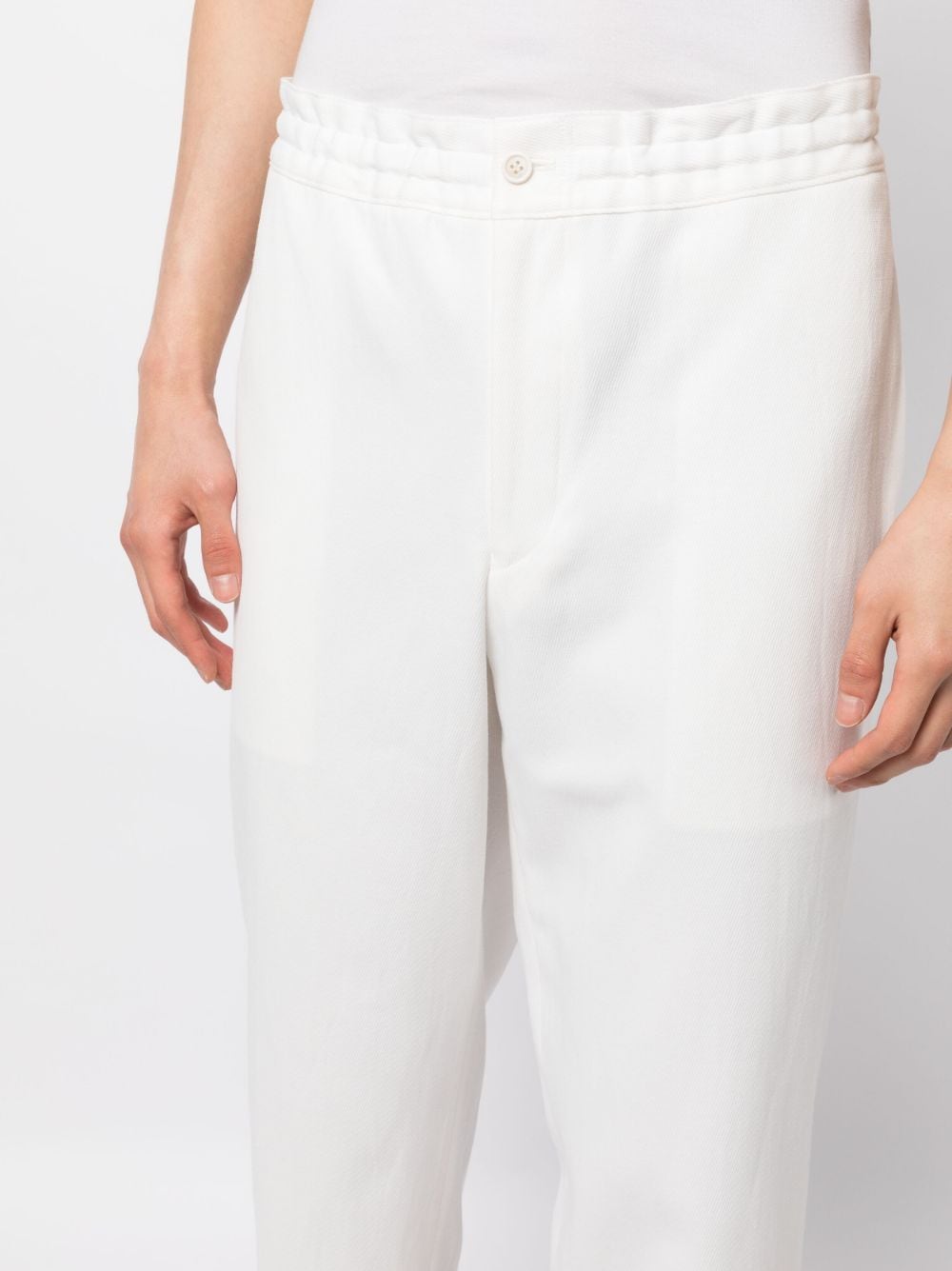 Shop Comme Des Garçons Homme Deux Straight-leg Cotton Trousers In White