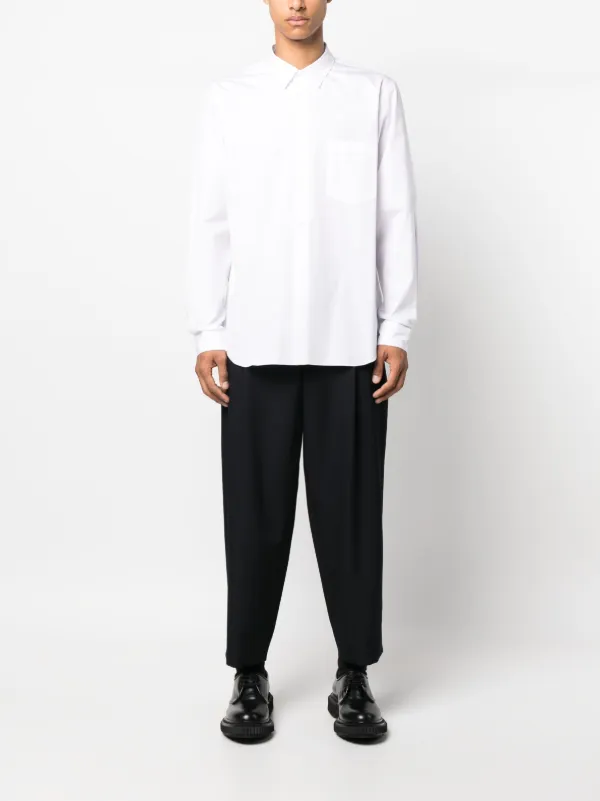 Comme Des Garçons Homme Plus パッチポケット シャツ | ホワイト Comme Des Garçons Homme Plus パッチポケット シャツ | ホワイト