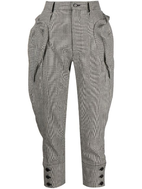 Noir Kei Ninomiya houndstooth-pattern cropped wool trousers