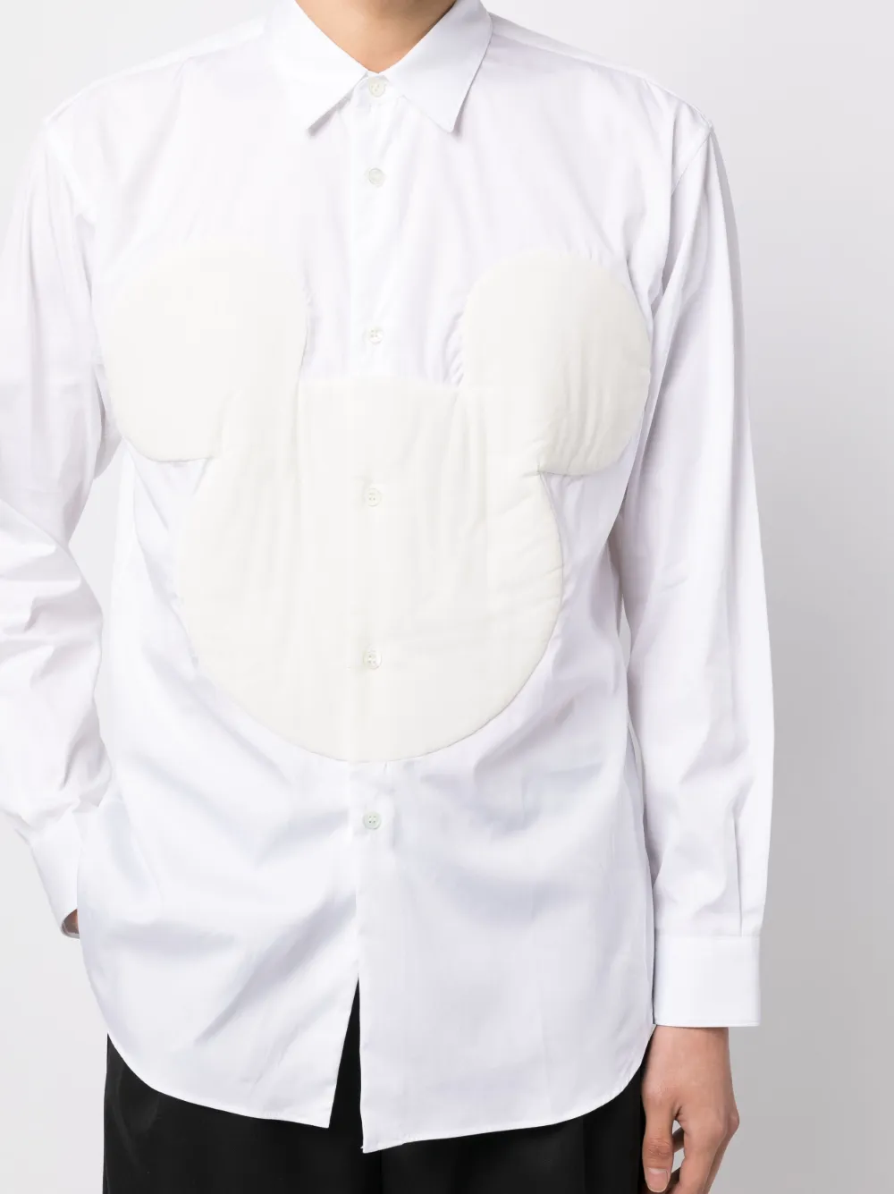 Comme Des Garçons Shirt Graphic-print Cotton Shirt In White