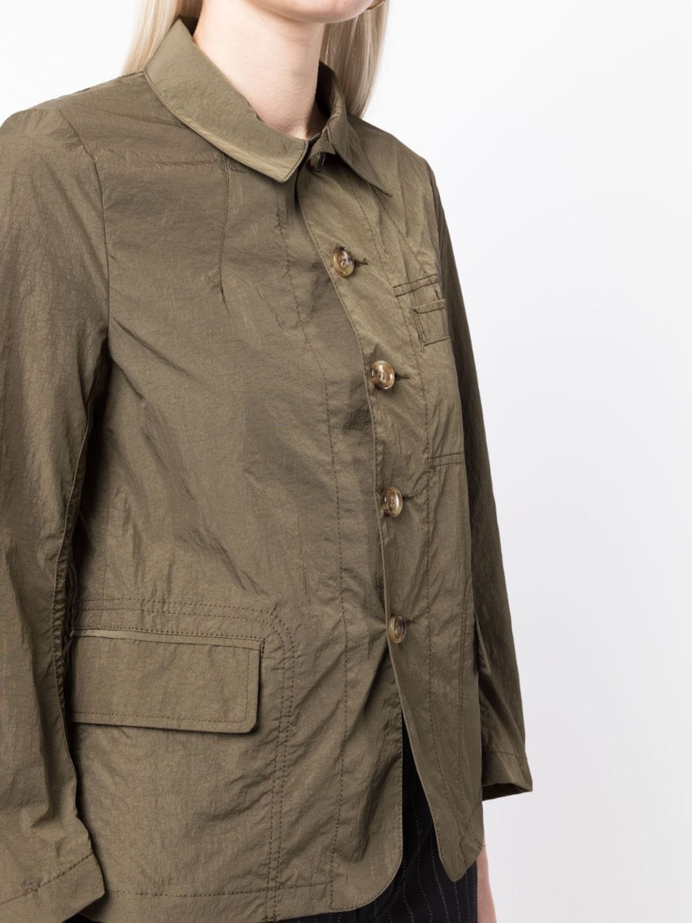Shop Comme Des Garçons Tao Three-pocket Fitted Jacket In Green