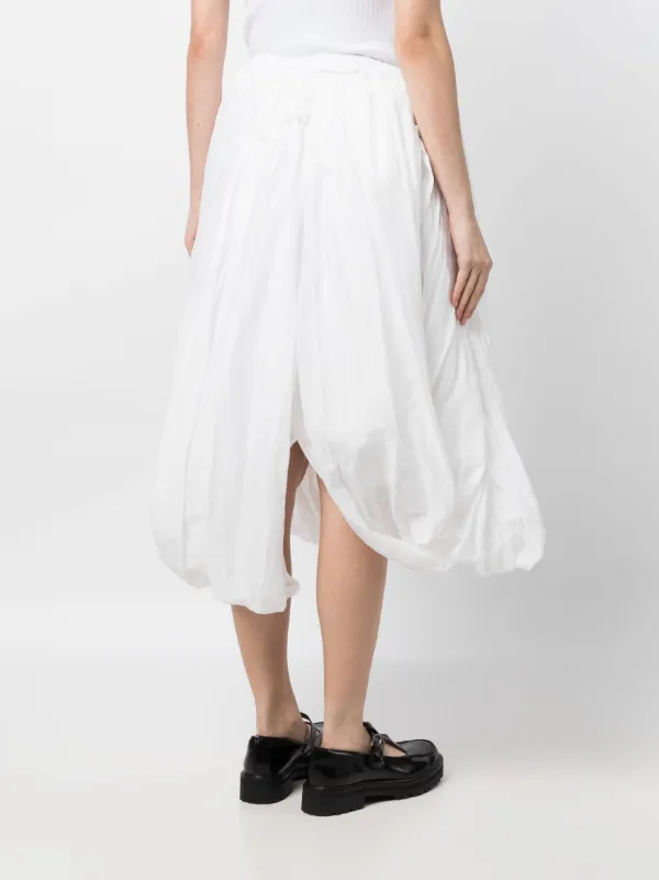 Comme Des Garçons TAO Draped Full Midi Skirt | White | FARFETCH