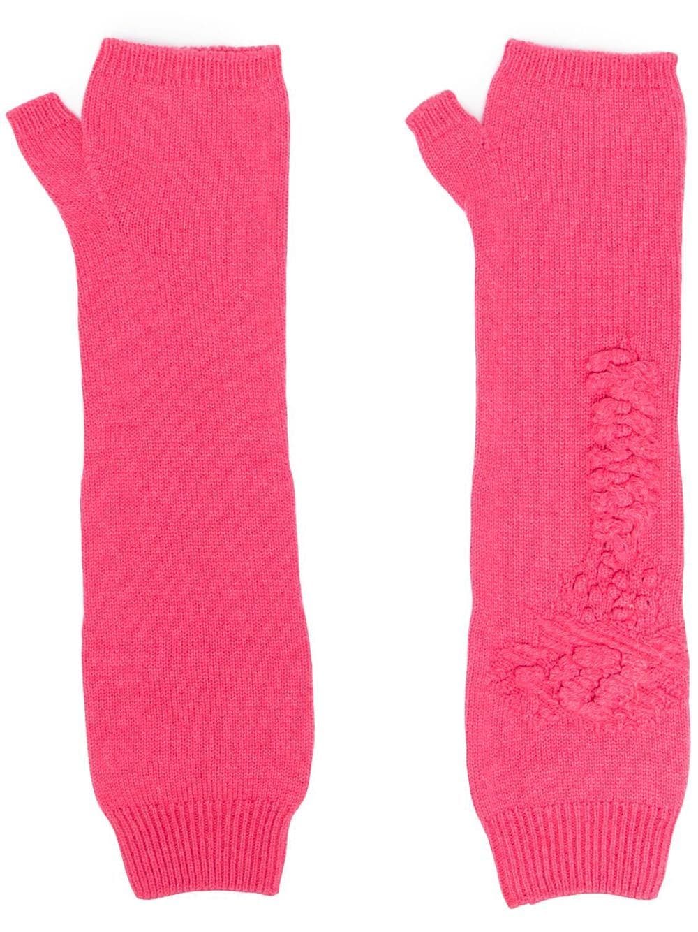 Barrie Kids' Cashmere Fingerless Mittens In Rosa