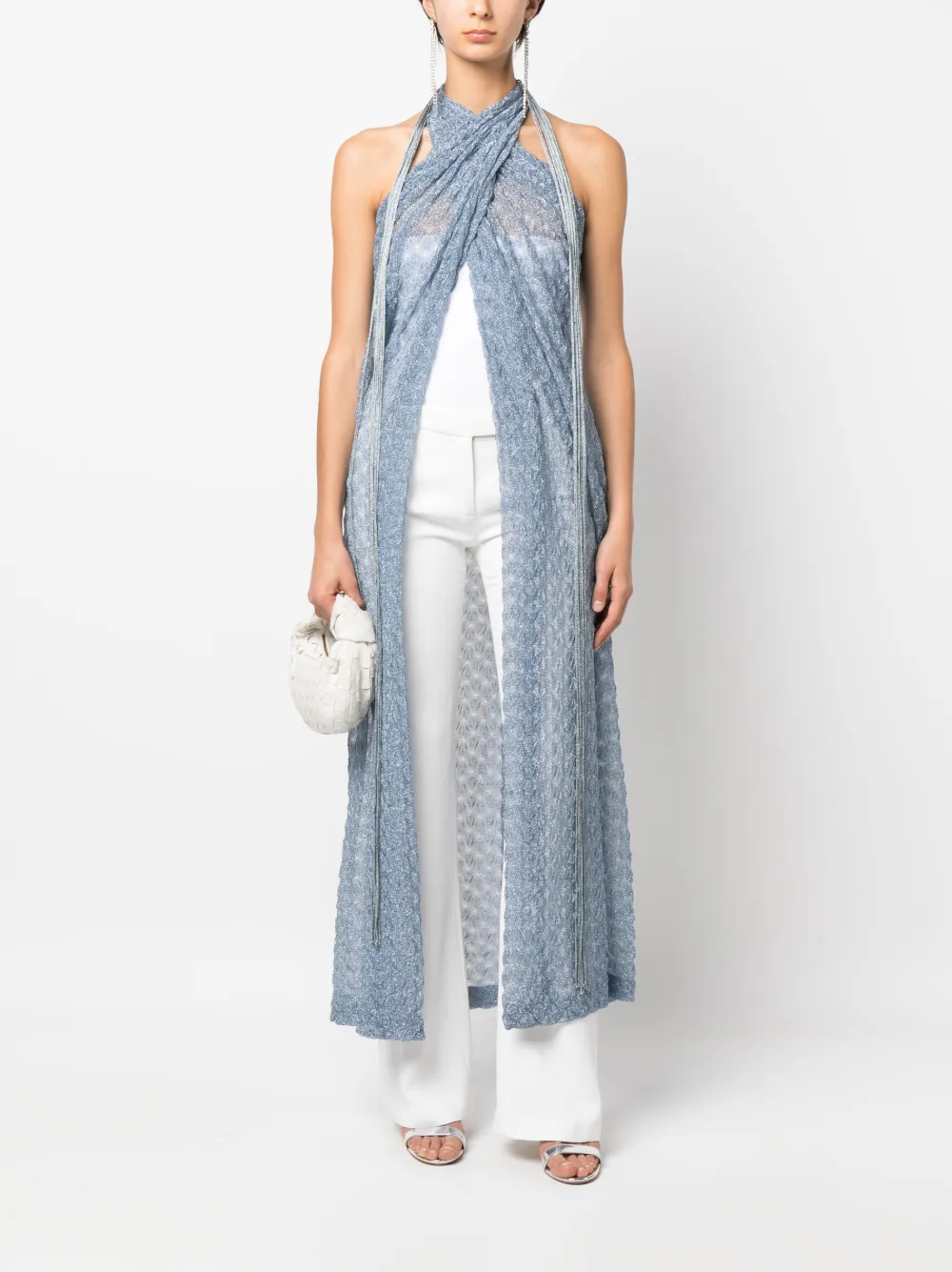 Missoni semi-sheer robe dress - Blauw