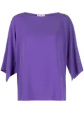 Alberto Biani boat-neck long-sleeved blouse - Purple