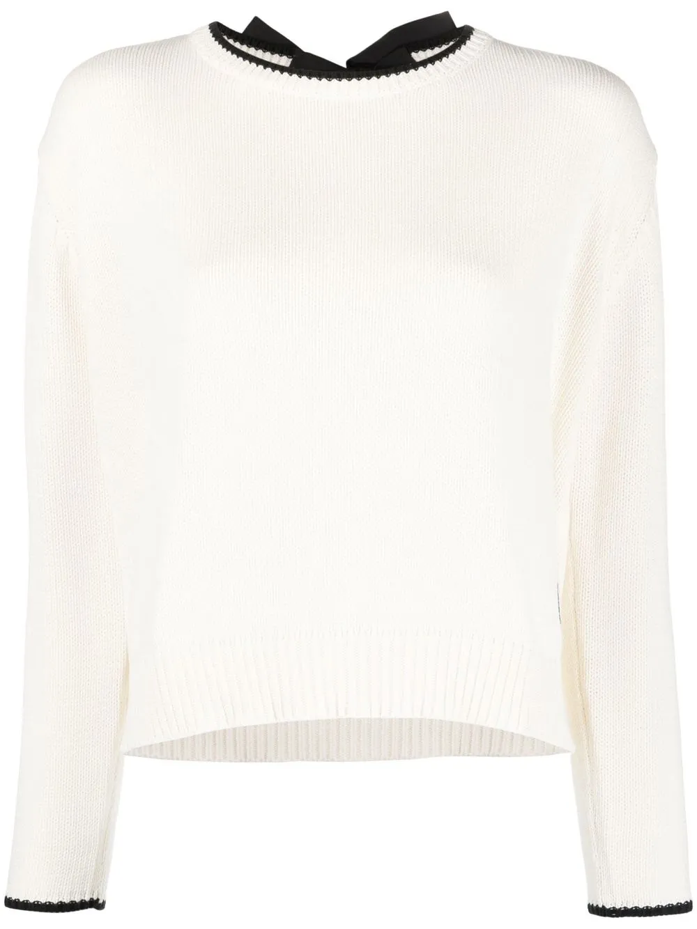 

TWINSET embroidered-logo chunky-knit jumper - Neutrals