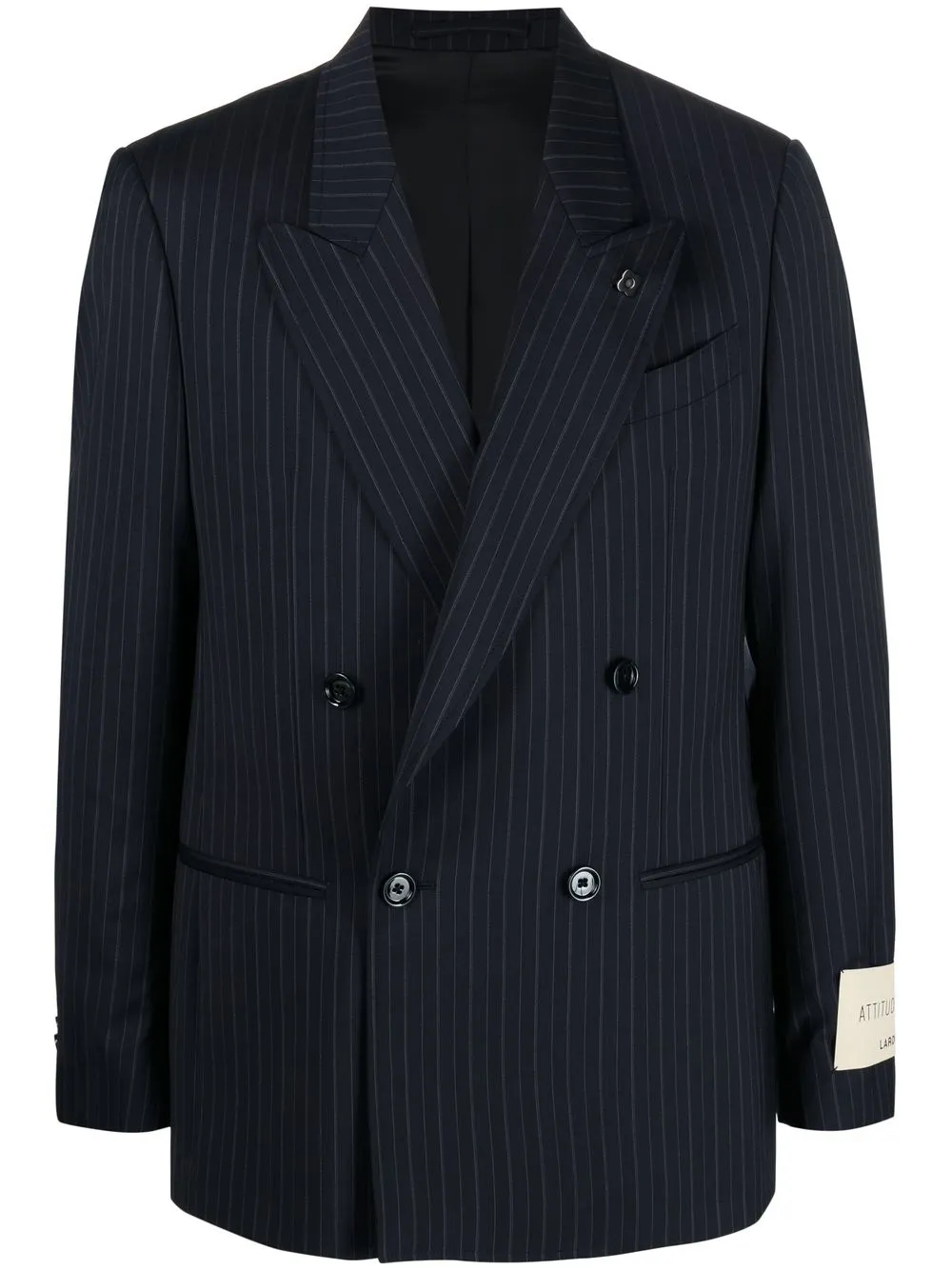 

Lardini blazer con doble botonadura y motivo de rayas - Azul