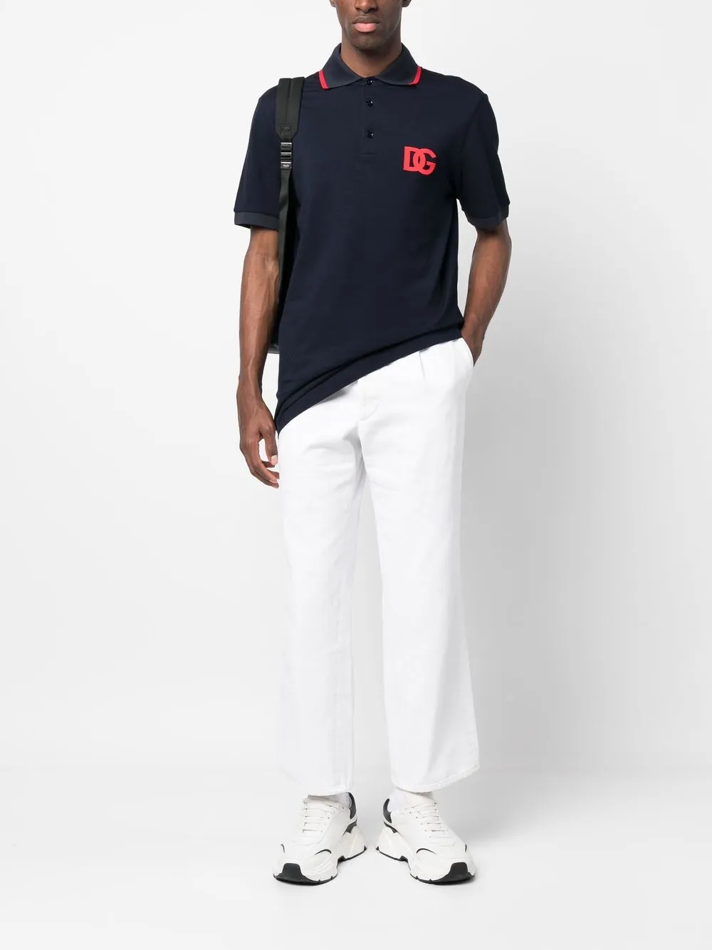 Dolce & Gabbana Poloshirt met geborduurd logo - Blauw