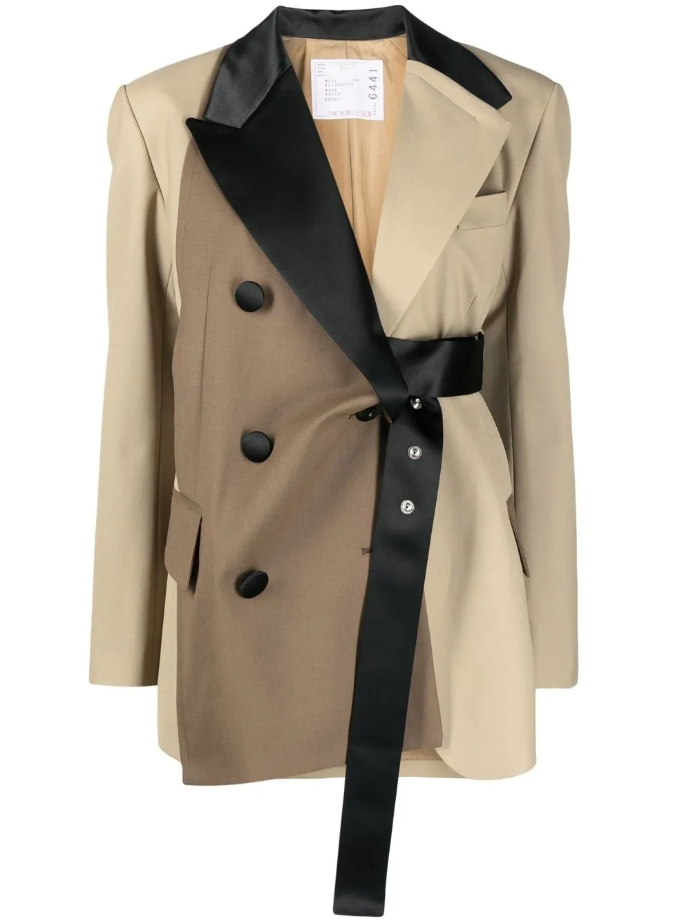 

sacai belted double-breasted jacket - Neutrals