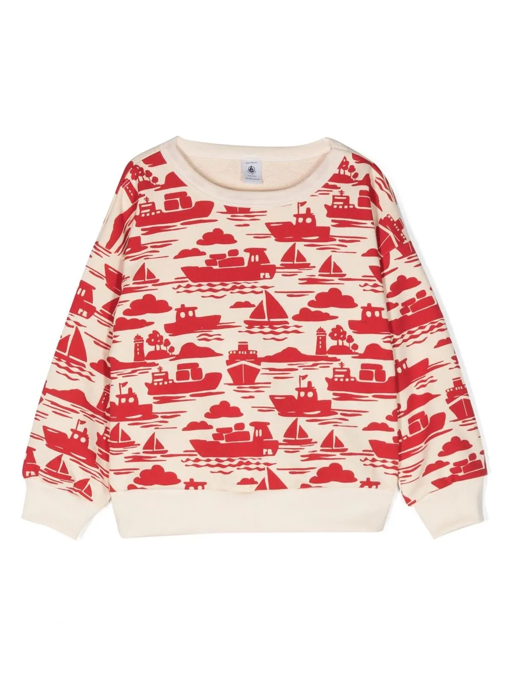 

Petit Bateau boat print cotton sweatshirt - Neutrals