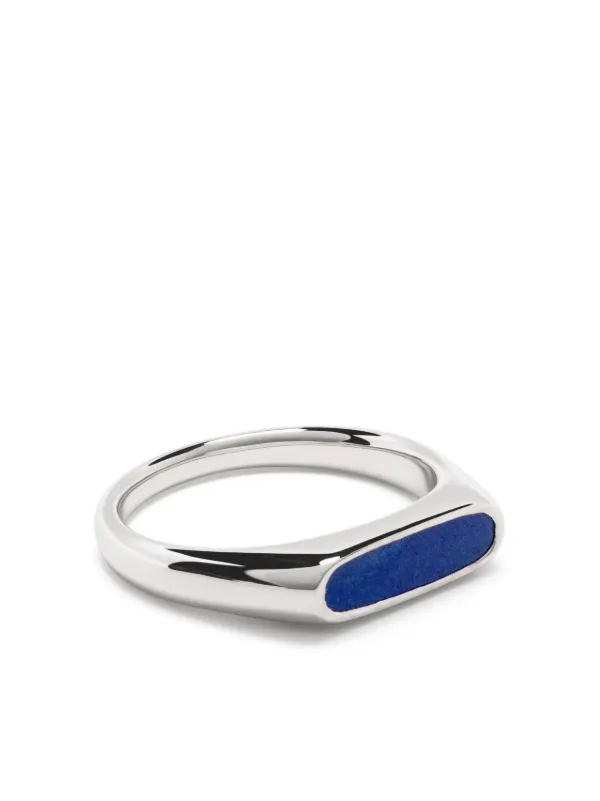 Tom Wood Sterling Silver Mario Lapis Signet Ring - Farfetch