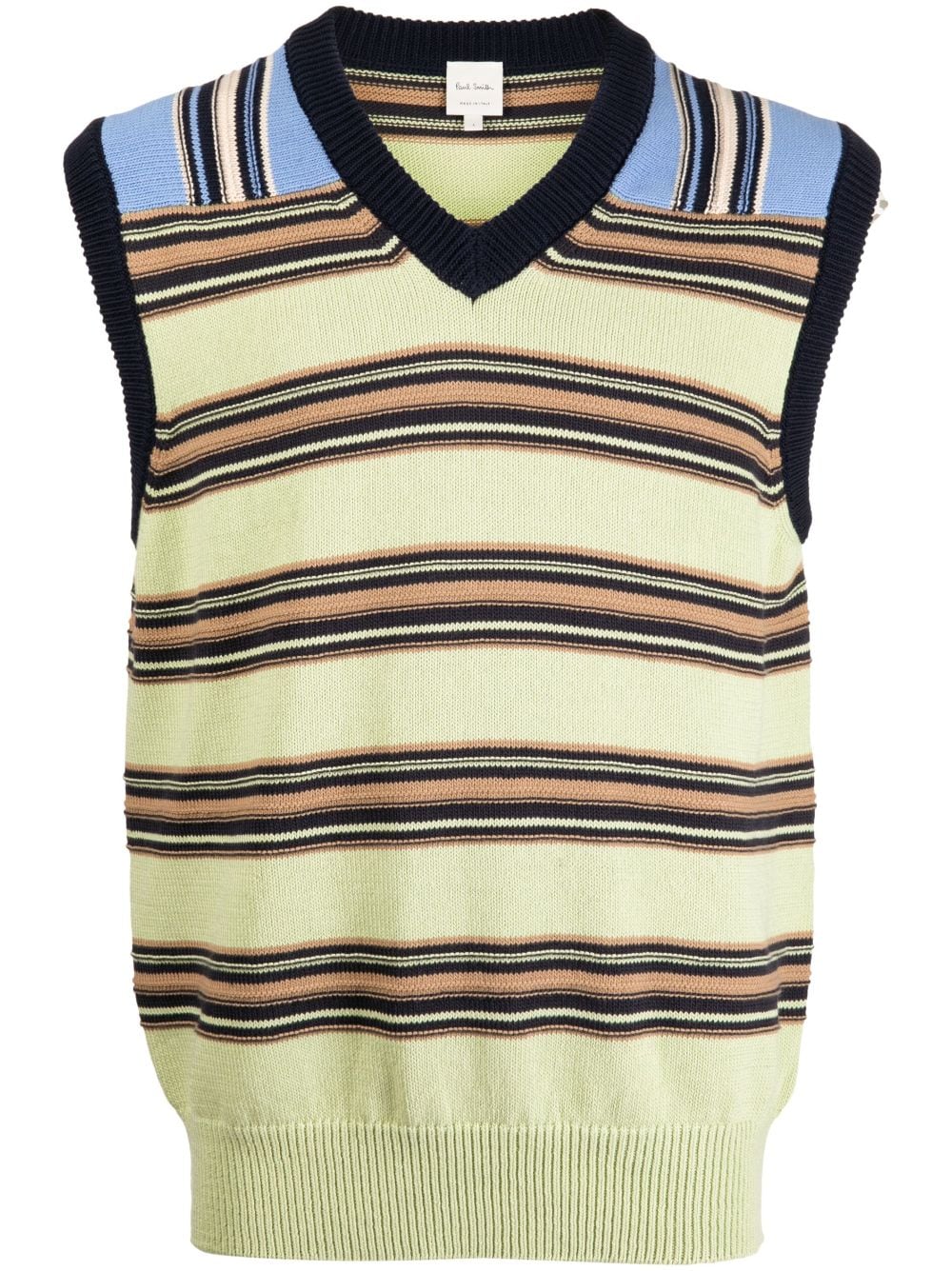 PAUL SMITH STRIPED SLEEVELESS KNITTED VEST