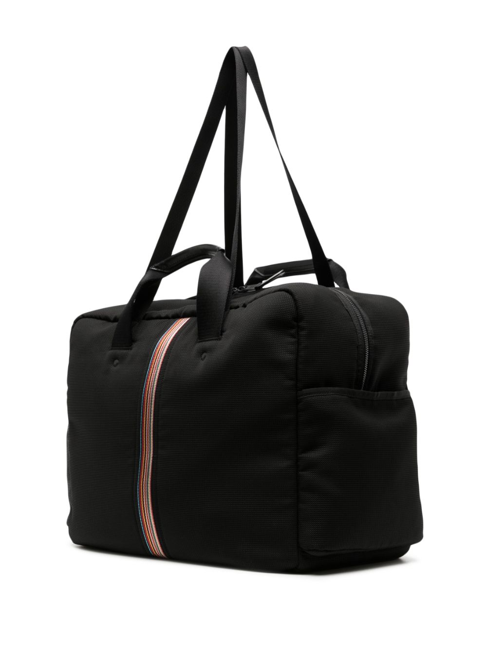 Shop Paul Smith Stripe-detail Zip-up Holdall In Black