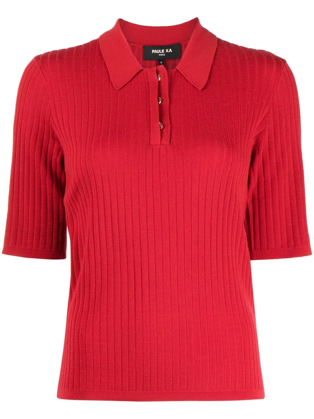 

Paule Ka merino wool ribbed-knit top - Red