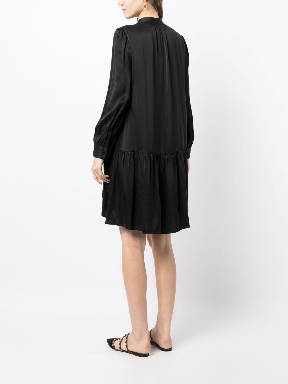 Shop Paule Ka Lavée Silk Shift Dress In Black