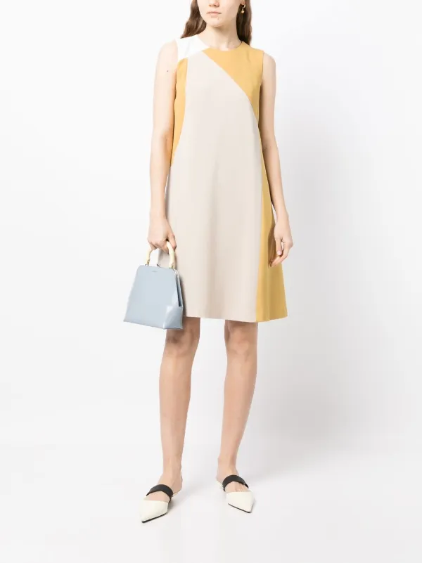 Paule Ka Envers colour block Shift Dress Yellow FARFETCH CA