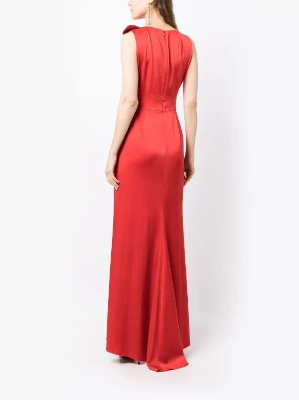 Paule Ka Asymmetric Knot Draped Gown Red FARFETCH AZ