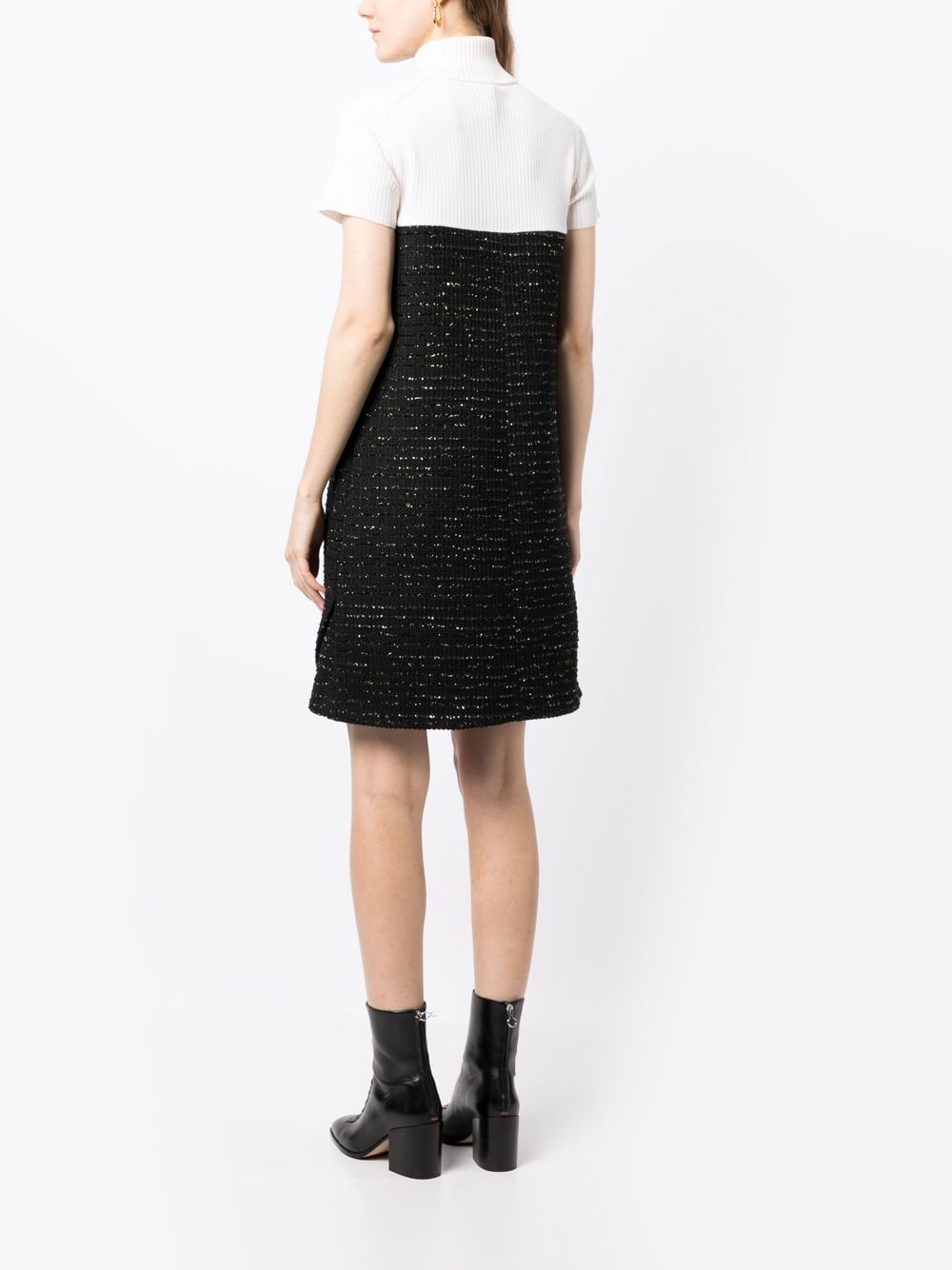 Shop Paule Ka Tweed Lurex Mini Dress In Black