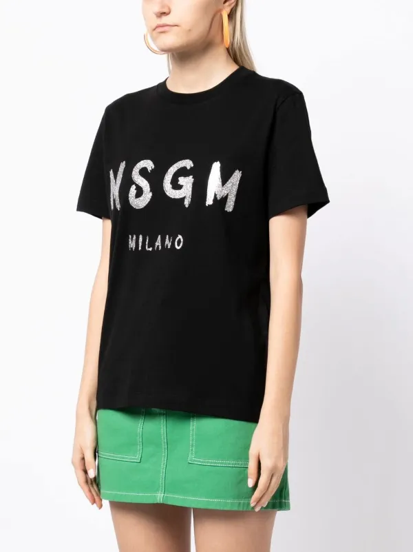 MSGM logo-print short-sleeve T-shirt | Black | FARFETCH