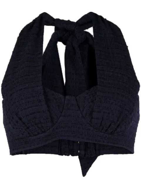 ZIMMERMANN tweed halterneck cropped top