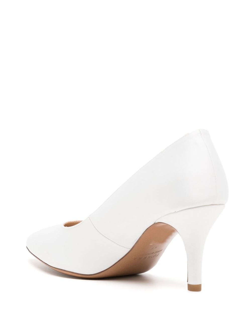 Shop Paule Ka Pointed-toe 75mm Leather Pumps In White