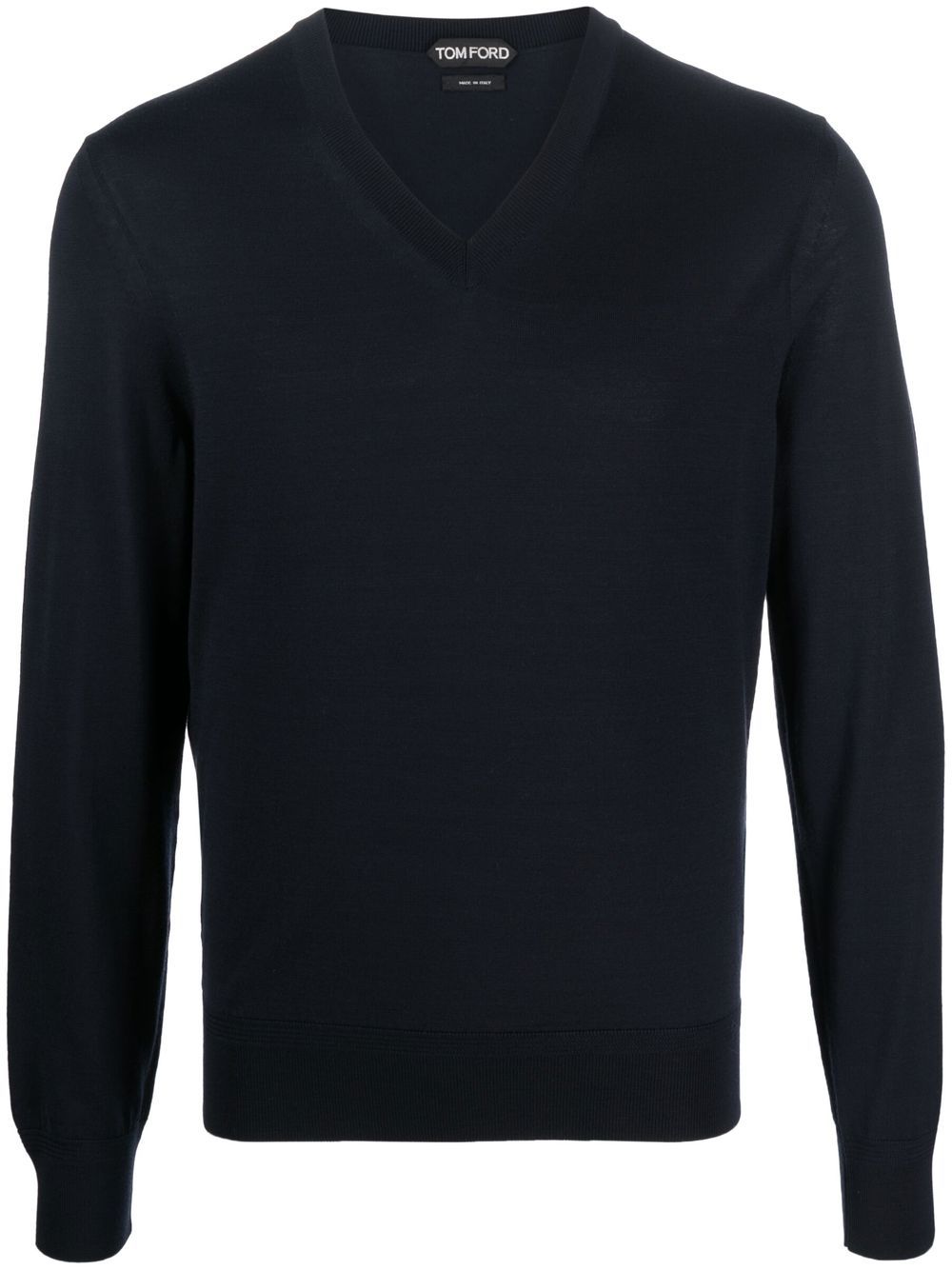 Shop Tom Ford V-neck Wool Jumper In Blue