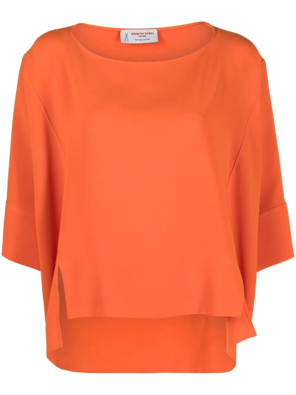 Alberto Biani half-sleeved asymmetric blouse - Orange