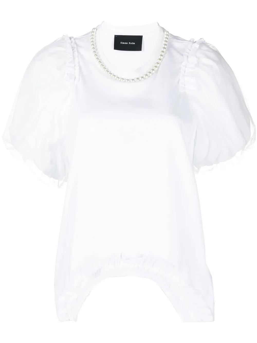 

Simone Rocha ruffle-detail asymmetric T-shirt - White