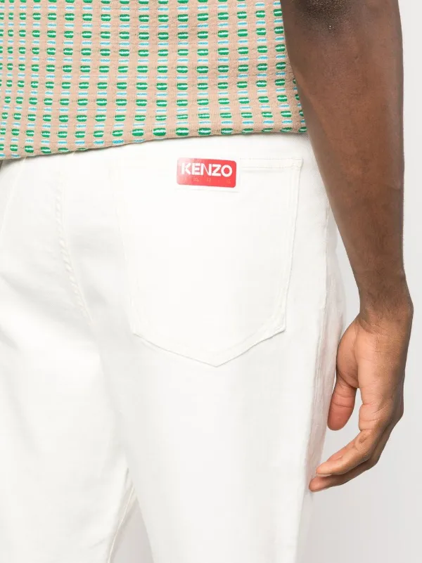 Kenzo straight-leg Denim Shorts | White | FARFETCH AO