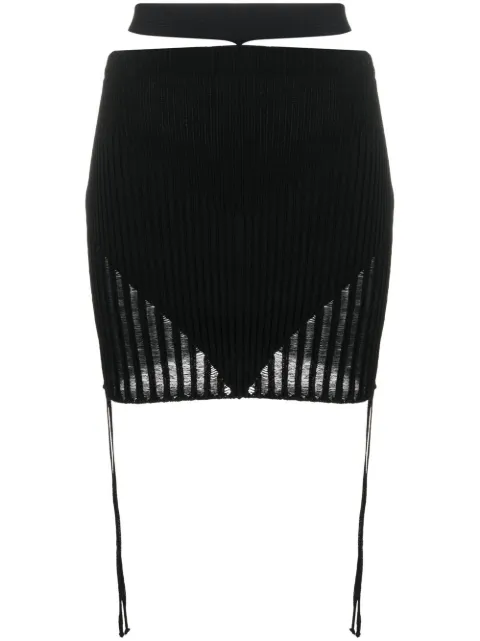 ANDREĀDAMO ribbed-knit mini skirt