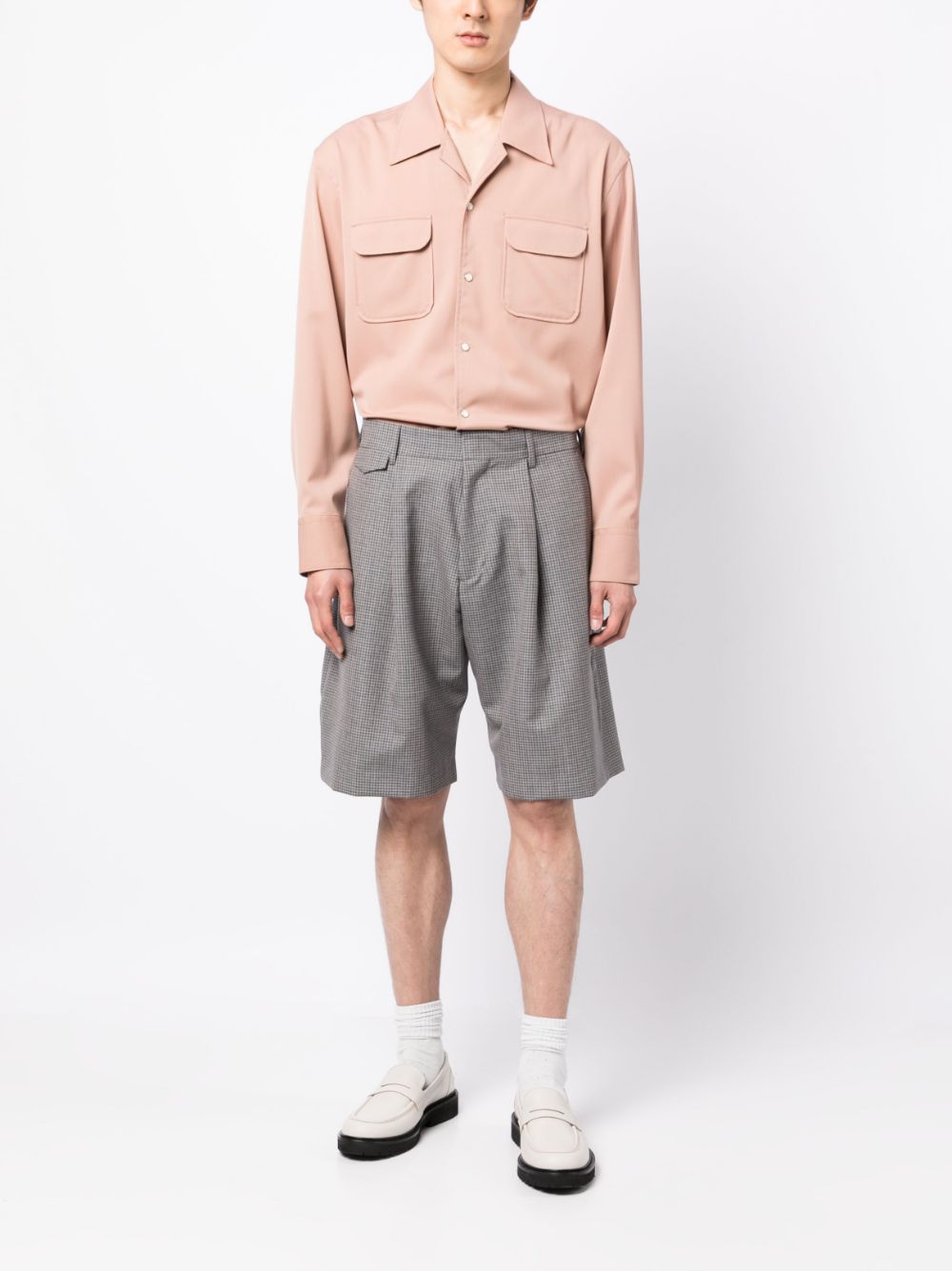 Paul Smith check-print wool shorts - Grey