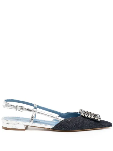 Madison.Maison flat crystal-embellishment slingback pumps