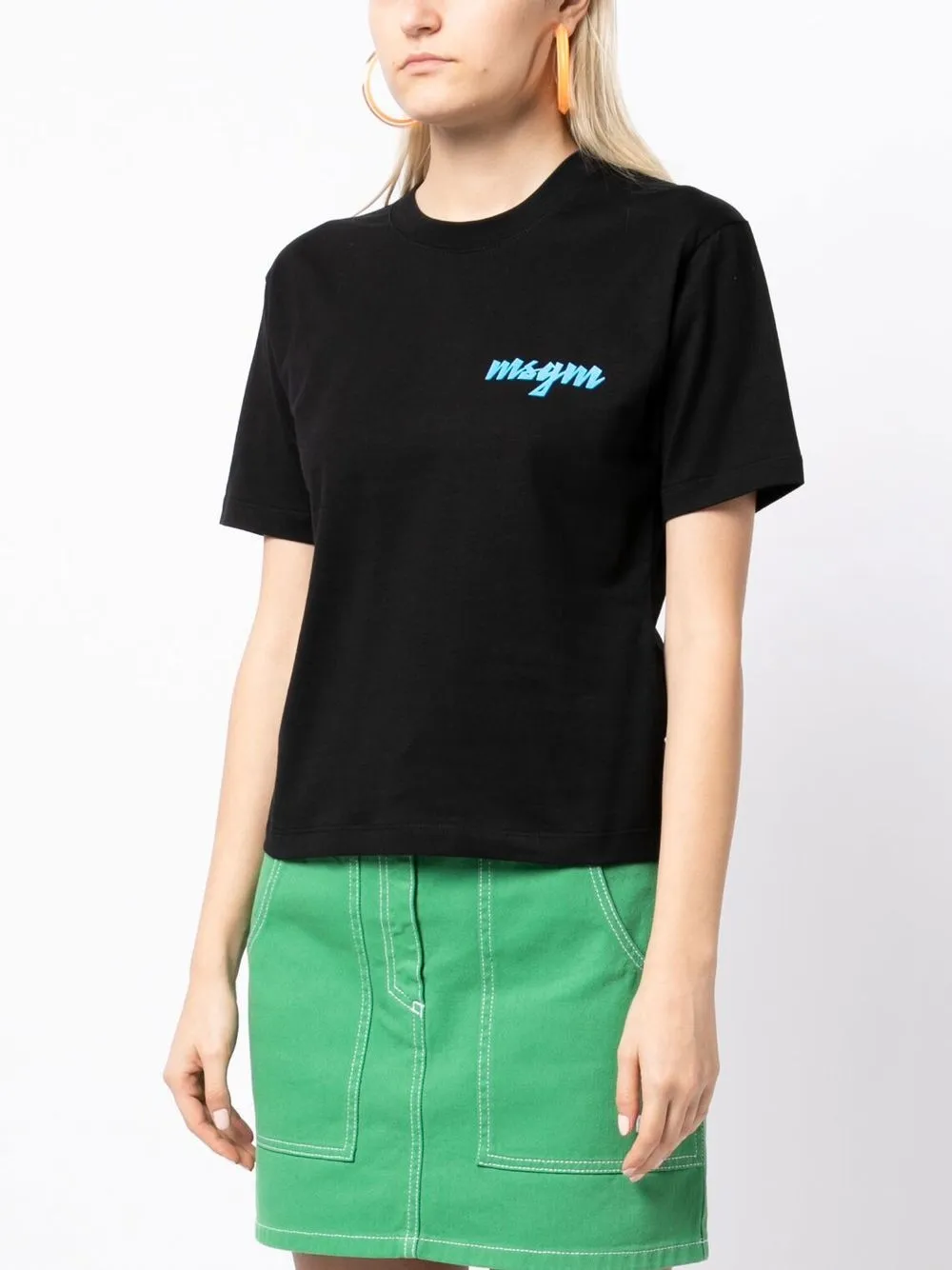 Msgm Logo-print Short-sleeve T-shirt In Black