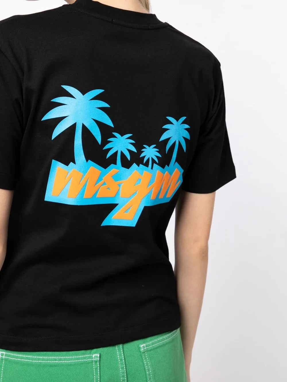 Msgm Logo-print Short-sleeve T-shirt In Black