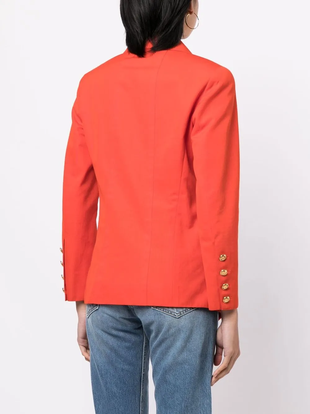 Pre-owned Chanel 1990-2000s Off-centre Fastening Peak Lapels Blazer In Red